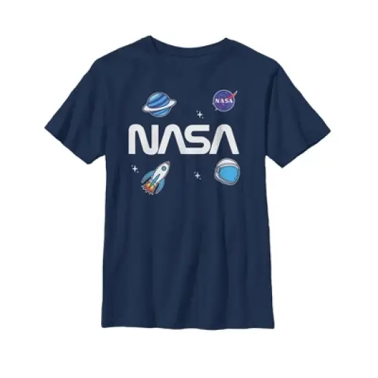 Boy's NASA Logo Space Emoji T-Shirt image {2}