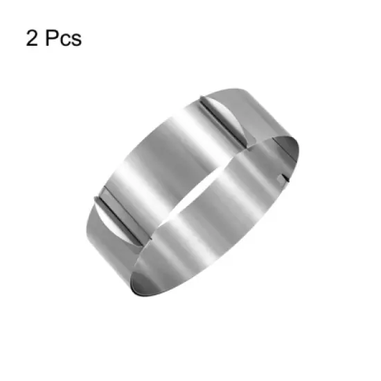 Unique Bargains Stainless Steel Round Adjustable Nonstick Cake Ring 2 Pcs image {2}