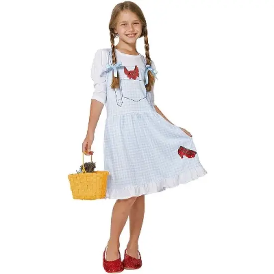 The Wizard of Oz Girls Dorothy Costume Pajama Gown with Fleece Lined Ruby Slippers image {3}