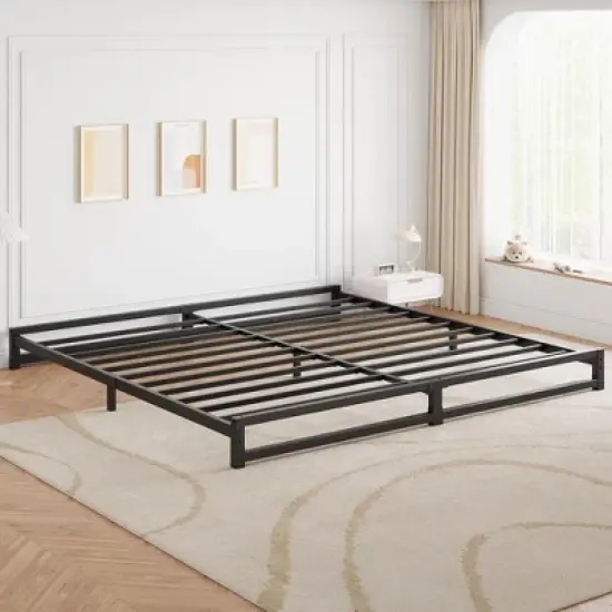 Whizmax 6 Inch Twin Size Bed Frame Heavy Duty Metal Platform Bed Frame, Steel Slats Support and Mattress Foundation, No Box Spring Needed, Black image {12}
