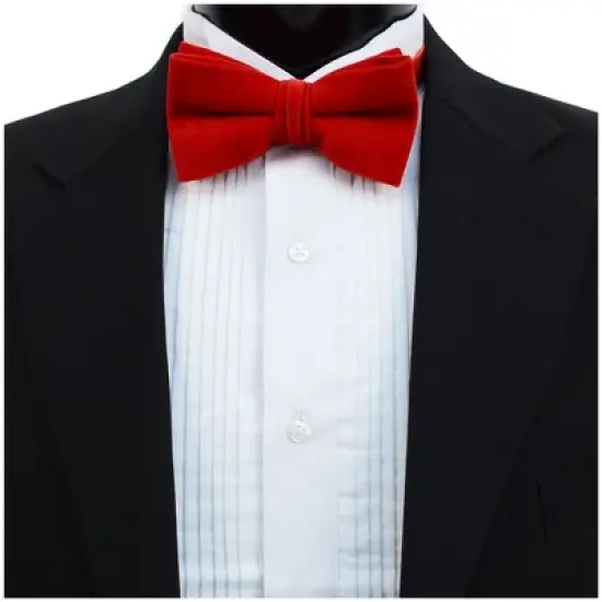 Men's Velvet Pre-tied Adjustable Length Banded Bow Tie image {4}