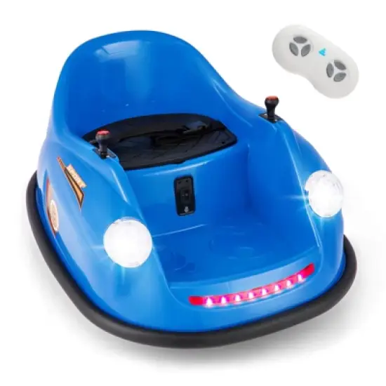 Costway Ride on Bumper Car for Kids with Remote Control 360 Degree Spin LED Light Red/Pink/Navy/Blue image {11}