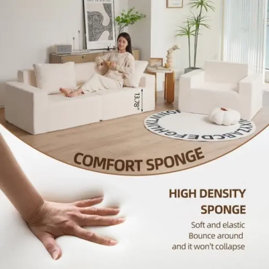 Gulches No Installation&Convertible Living room foam sofa chair image {6}