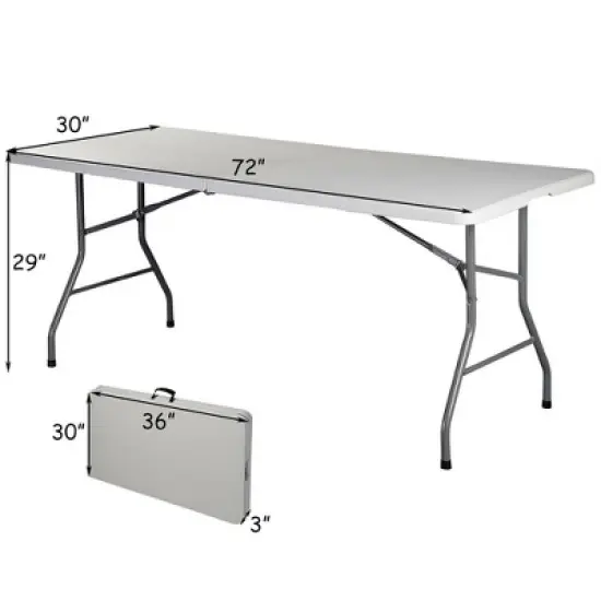 Costway Outdoor Camping Table Set Folding Picnic Long Table with 2 Bench Seats image {3}
