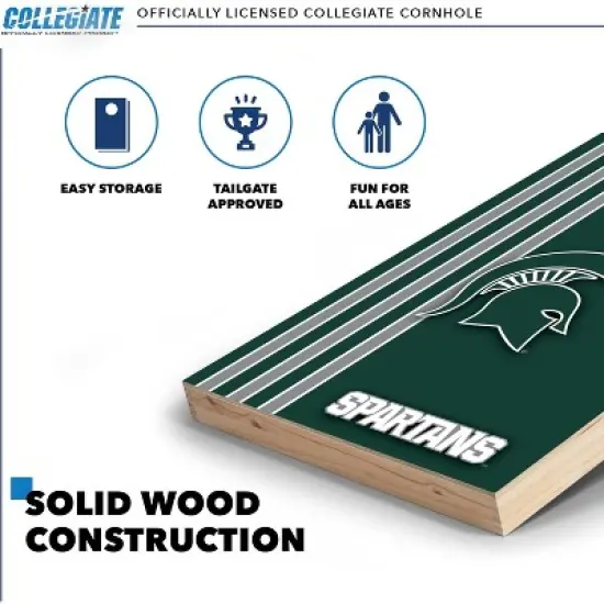 NCAA Michigan State Spartans 2'x3' Wood Cornhole Set image {2}