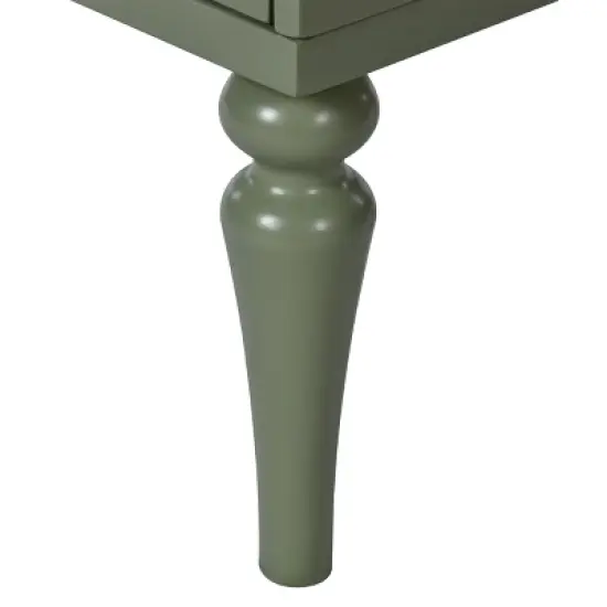 30'' Retro-Style Bathroom Vanity with Ceramic Sink, Freestanding Storage Cabinet with 2 Soft-Closing Drawers & Door, Green -ModernLuxe image {11}