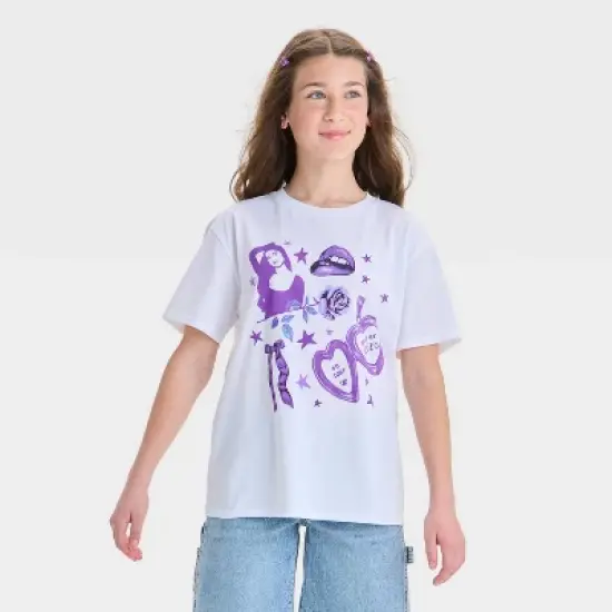 Girls' Olivia Rodrigo Oversized Graphic T-Shirt - White image {3}