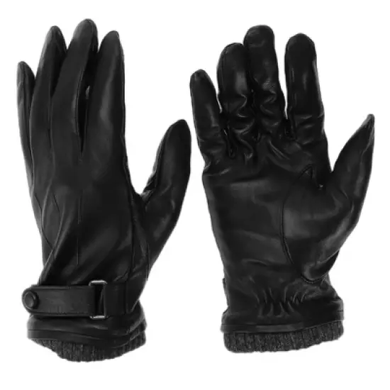 Unique Bargains Breathable Full Finger Glove Sheepskin Leather 1 Pair image {6}