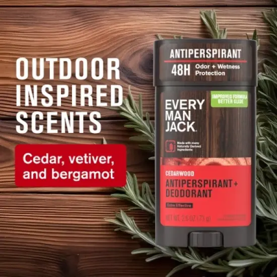 Every Man Jack Men's Solid Antiperspirant & Deodorant Cedarwood - 2.6oz image {3}