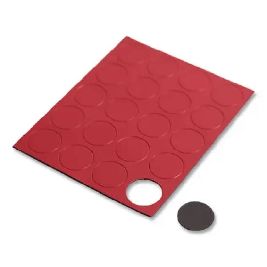U Brands Heavy-Duty Board Magnets, Circles, Red, 0.75" Diameter, 20/Pack image {1}