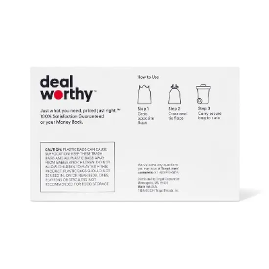 Medium Flap-Tie Trash Bags - 8gal/60ct - Dealworthy&trade; image {2}