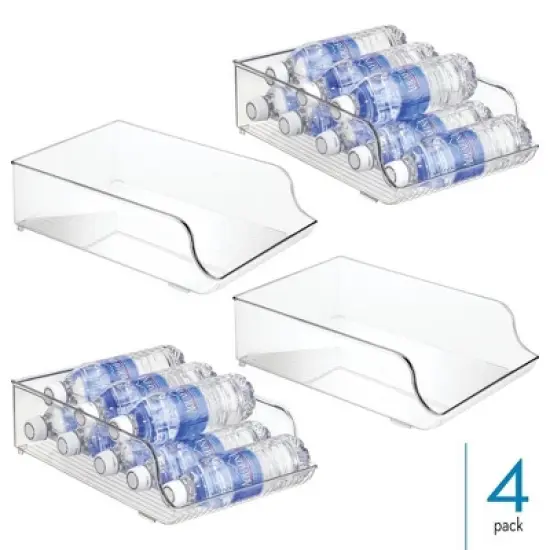 Water Bottle Organizer for Fridge - Set of 4 - Clear - Made in USA image {1}