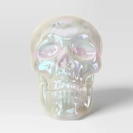 10" Large Plated Skull Halloween Decorative Prop - Hyde and EEK! Boutique&trade; image {4}