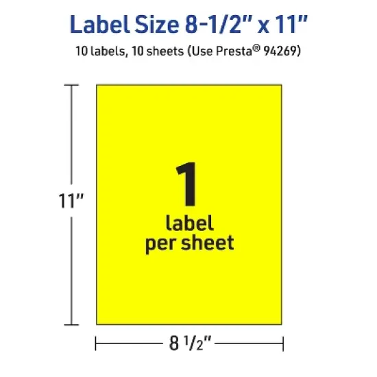 Avery Neon Yellow Sticker Paper, 8.5" x 11" Rectangle image {4}