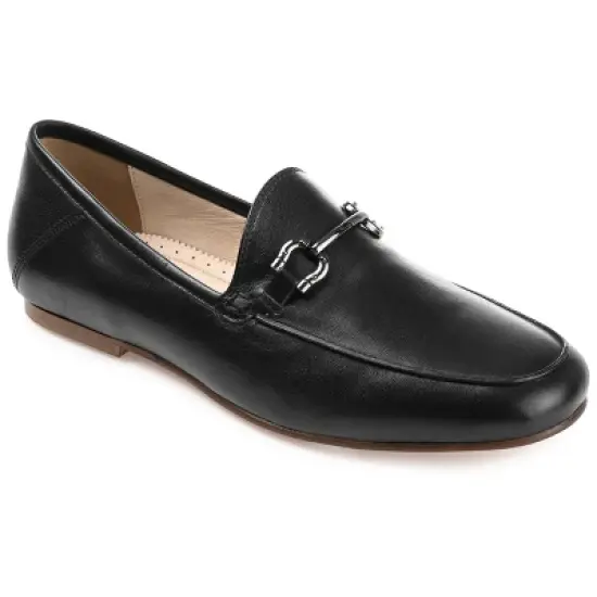Journee Signature Womens Genuine Leather Giia Loafer Round Toe Slip On Flats image {9}
