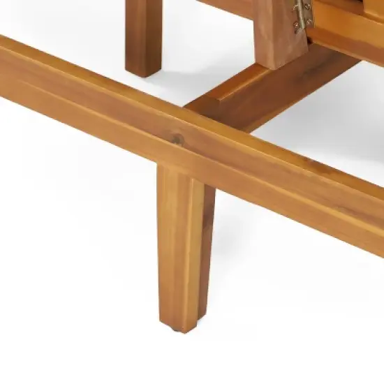 Jill Outdoor Acacia Wood Convertible Daybed with Cushions Teak/Beige - Christopher Knight Home image {6}