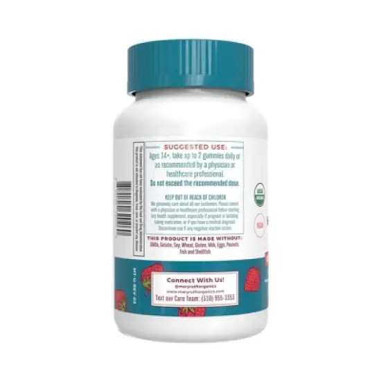 MaryRuth's Organic Hair Skin & Nails Vegan Gummies - Strawberry - 60ct image {4}