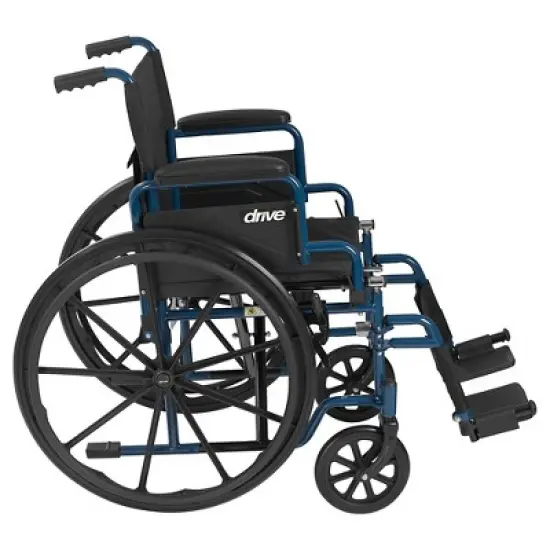 Drive Medical Blue Streak Wheelchair - 20&Prime; Seat, Flip-Back Desk Arms, Swing-Away Footrests image {1}