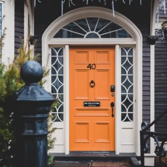 Unique Bargains Acrylic Smooth Self-Adhesive Decor Home Business No Soliciting Sign image {4}