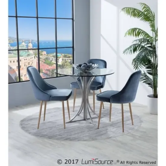 Set of 2 Marcl Contemporary Dining Chair Gold/Blue - LumiSource image {8}