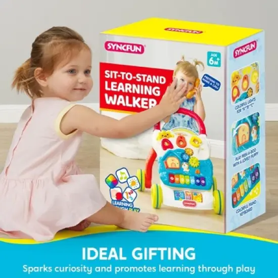 SYNCFUN Baby Learning Walker - Sit to Stand Learning Walker for 6-24 Months | Interactive Audio-Visual Features & Safe Adjustable Speed image {7}