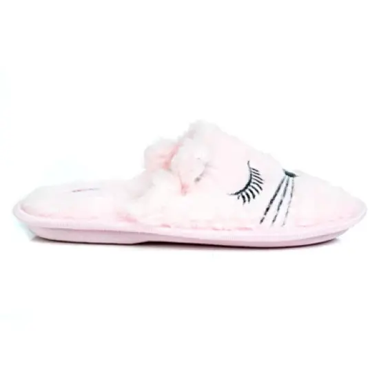 Limited Too Girl's Fuzzy Cat House Slippers for Kids image {1}