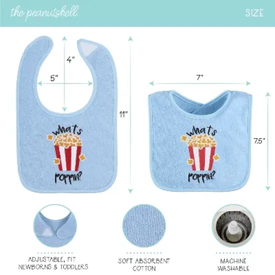 The Peanutshell Baby Boy Terry Bibs, 16 Pack for Feeding, Teething, or Drooling|Funny Sayings/Neutral image {1}