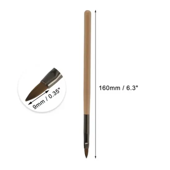 Unique Bargains Petal Nail Painting Brushes for Polish Painting Home DIY Nail Design Clear Brown 1 Pc image {3}