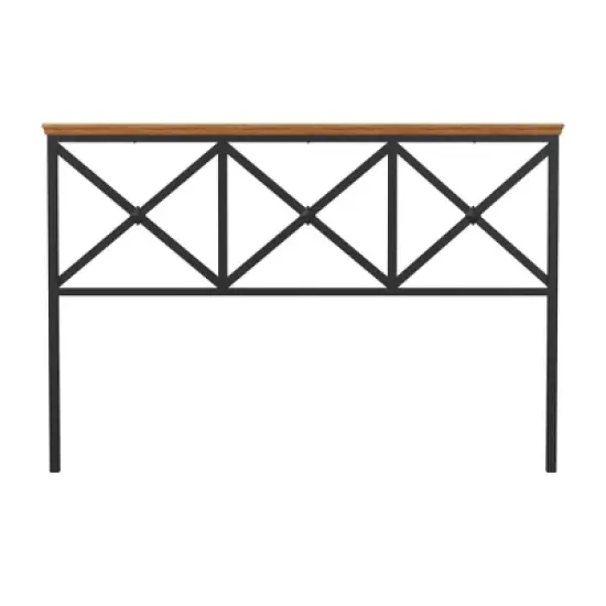 Ashford Metal Headboard Textured Black with Oak Finished Wood - Hillsdale Furniture image {3}