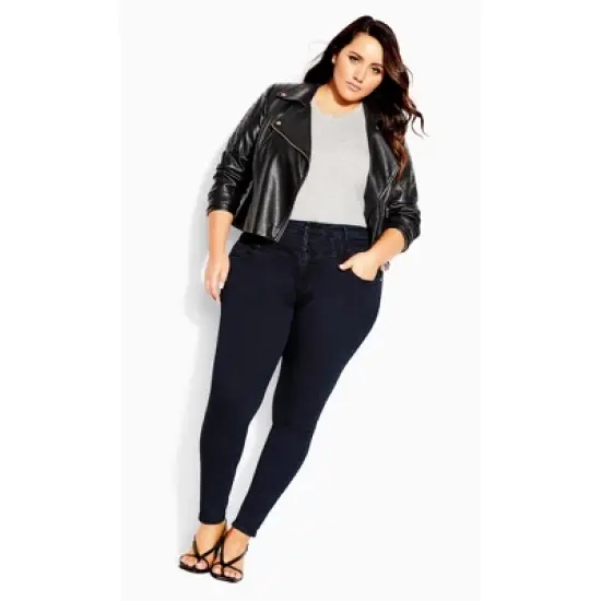 Women's Plus Size Harley Hi Waist Jean - Dark Denim | CITY CHIC image {5}