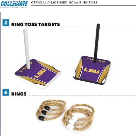 NCAA LSU Tigers Solid Wood Quoits Toss Game image {1}