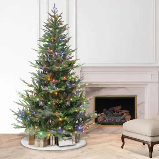 Puleo 7.5' Pre-Lit Sacramento Fir Artificial Christmas Tree image {2}