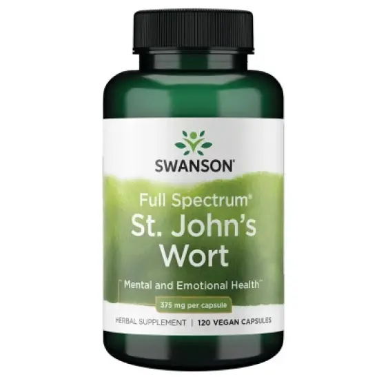 Swanson Herbal Supplements Full Spectrum St. John's Wort, Supports Mood Regulation & Promotes Mental & Emotional Health, 375 mg (120 Capsules) image {6}