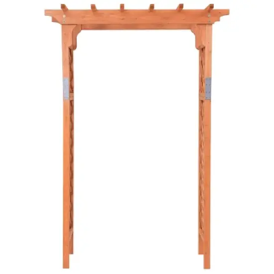 Costway Arbor Over 7FT High Wooden Garden Arch Trellis Pergola Outdoor Patio Plant image {2}