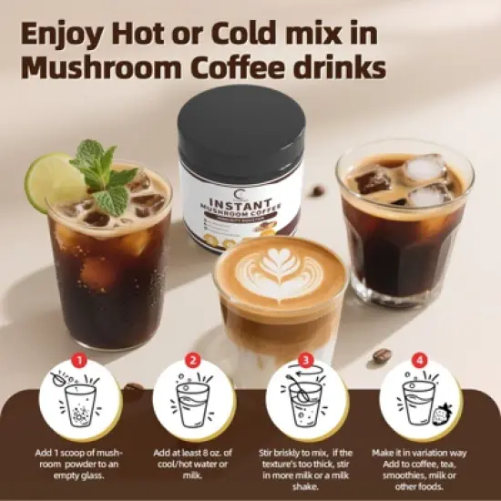 GPGP GreenPeople Mushroom Coffee with Lion's Mane, Shiitake and More, 10 in 1 Formula, 4.2 oz (120g) image {4}