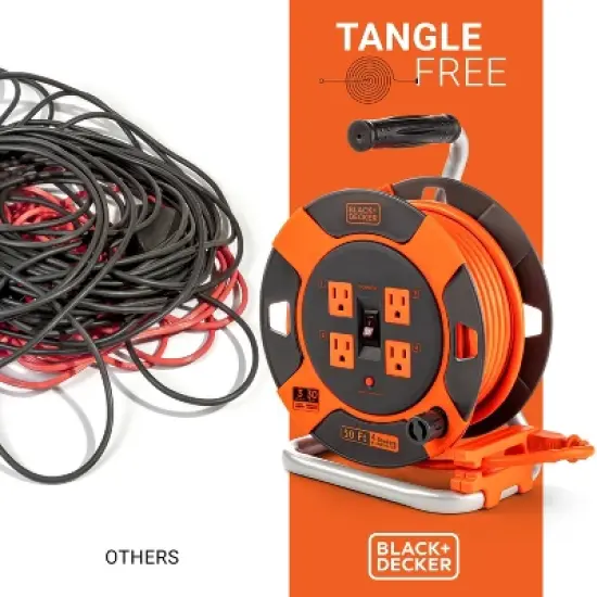 BLACK+DECKER 50' Cord Reel 14AWG 4 Outlets image {5}