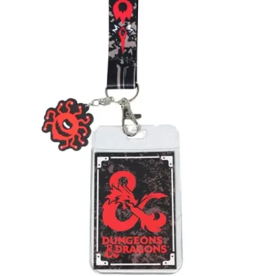 Dungeons and Dragons Lanyard ID Badge Holder Lanyard w/ Beholder Rubber Pendant image {1}