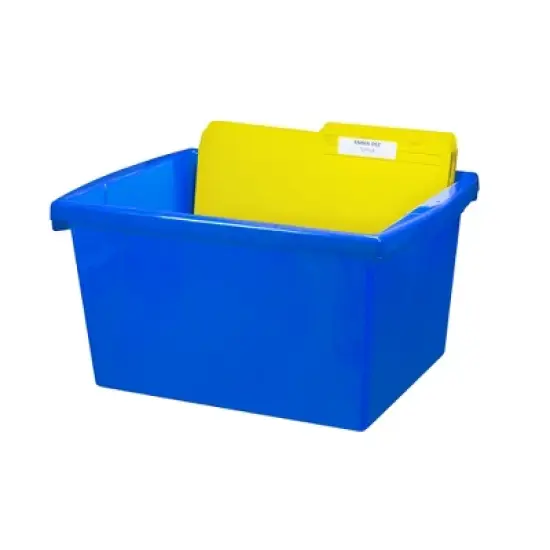 Storex 4 Gallon Storage Bin, Blue image {3}
