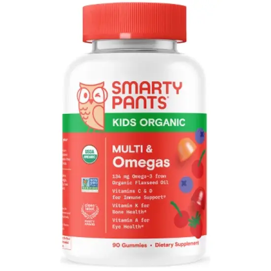 SmartyPants Organic Kids Multi & Vegetarian Omega 3 Gummy Vitamins with D3, C & B12 - 90 ct image {13}