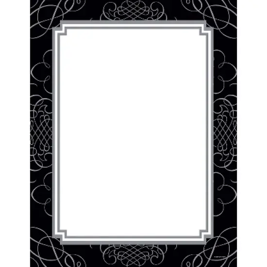 Great Papers! Black and Silver Scroll Letterhead 8.5" x 11" 80 count (2013169) image {1}