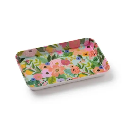 Rifle Paper Co. Garden Party Trinket Tray: Multicolored Decorative Tray, Melamine and Resin, 5.7" x 8.3" x 0.75" image {1}