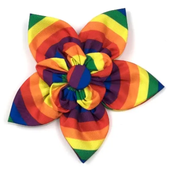 The Worthy Dog Rainbow Flower Adjustable Collar Attachment Accessory image {1}