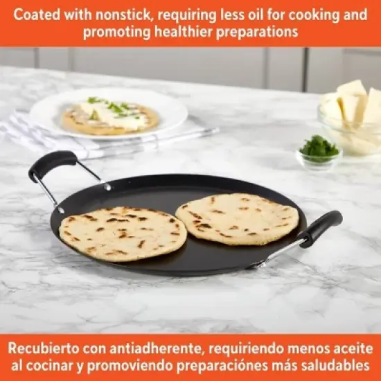 IMUSA 11" Round Carbon Steel Nonstick Comal - Black: Tortilla Griddle, Gas & Electric Compatible, Hand Wash image {3}