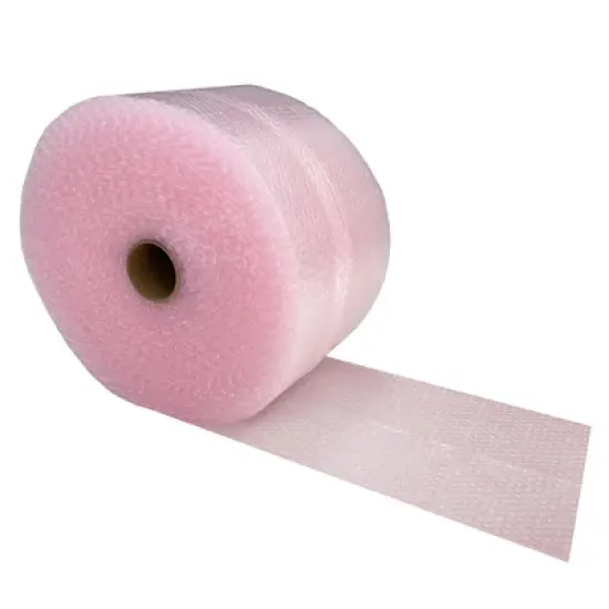 UOFFICE Polyethylene Pink Anti-Static Small Bubble Roll 175' x 12" with 3/16" Small Bubbles image {6}