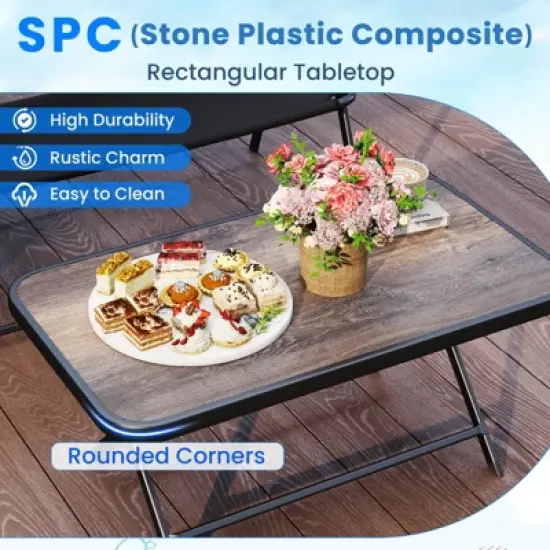 Costway 4 PCS Patio Folding Furniture Set Outdoor Conversation Set Bistro Sectional Set image {6}