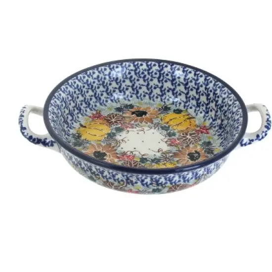 Blue Rose Polish Pottery C40 Ceramika Artystyczna Mini Casserole Dish with Handles image {7}
