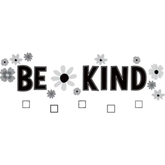 Teacher Created Resources&reg; Black and White Floral Be Kind Bulletin Board Set, 60 Pieces image {1}