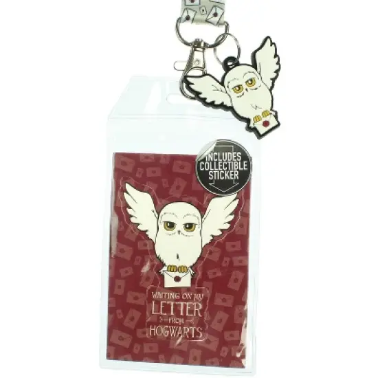 Harry Potter Hedwig ID Lanyard Badge Holder With 1.5" Hedwig Charm Pendant image {2}