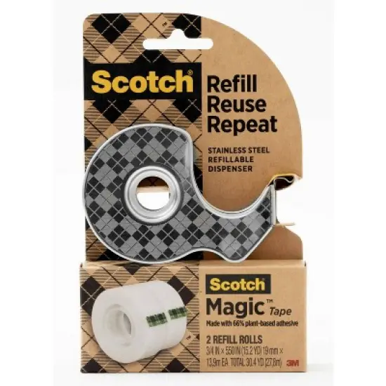 Scotch Magic Stainless Steel Refillable Tape Dispenser 30.4yd image {15}