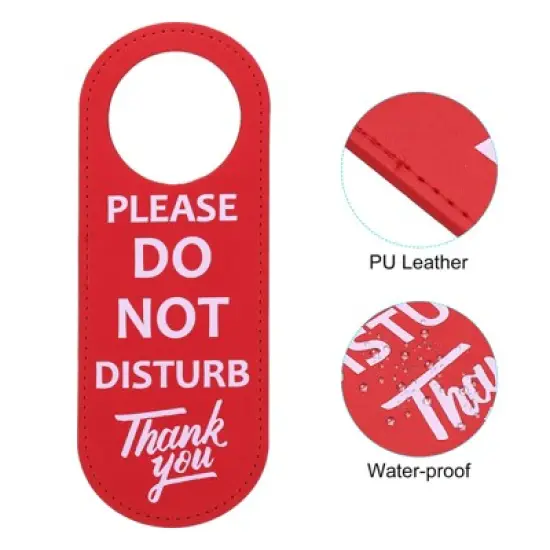 Unique Bargains Waterproof Double-Side Office Home Meeting Door Hanger Sign image {3}